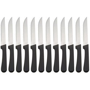 12-Pack Serrated Pointed-Tip Stainless Steel Steak Knives