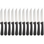 12-Pack Serrated Pointed-Tip Stainless Steel Steak Knives
