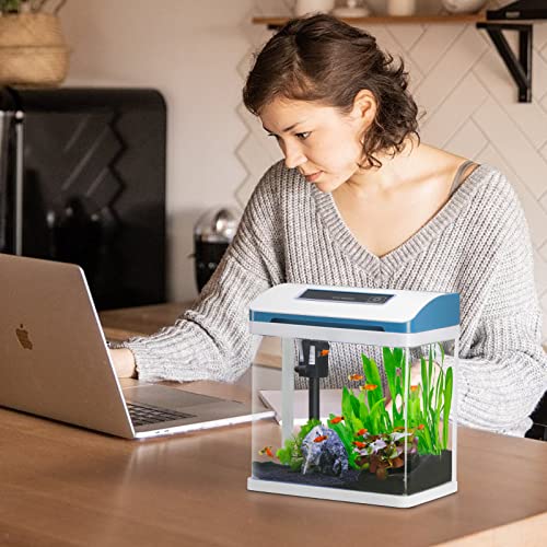 2 Gallon Self-Cleaning Glass Aquarium with LED Light