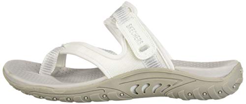 Skechers Women's Reggae Sandal, White, 6.5 M