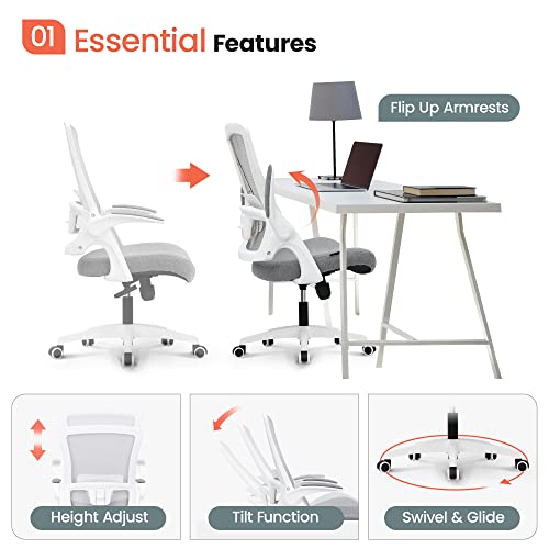 Ergonomic High-Back Mesh Desk Chair (Grey)
