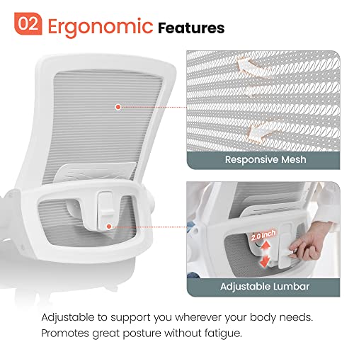 Ergonomic High-Back Mesh Desk Chair (Grey)