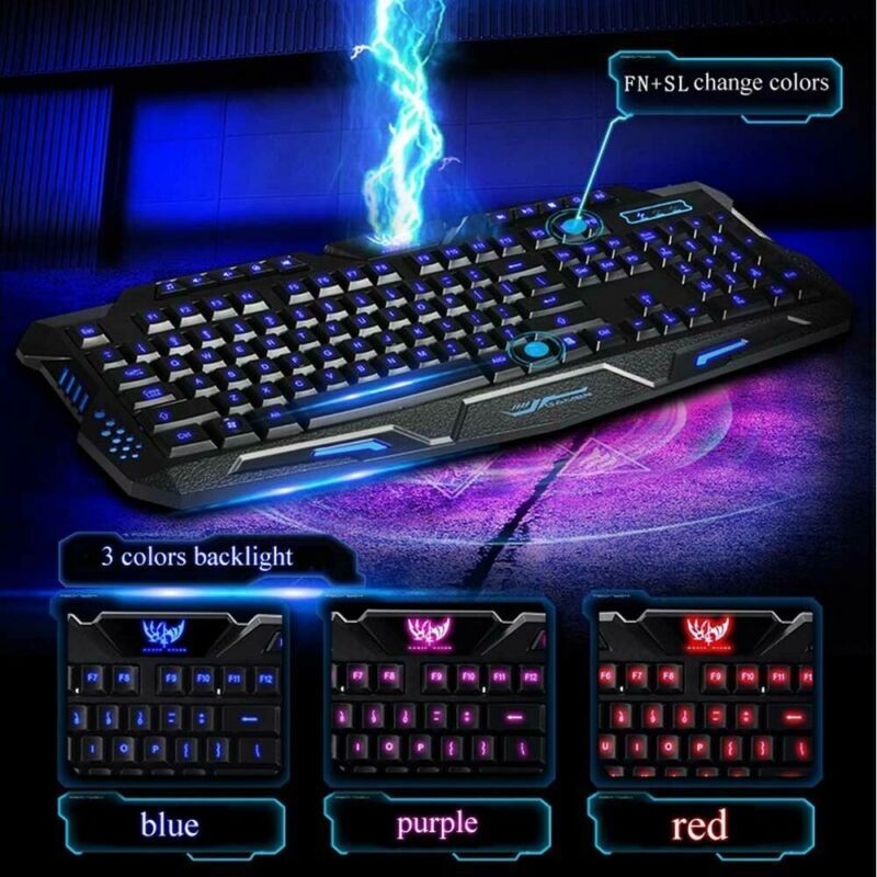 LED Backlit Wired Gaming Keyboard & Mousepad Set