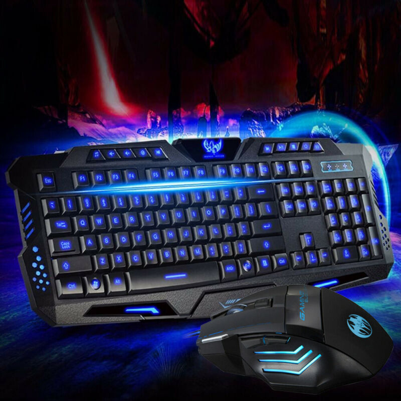 LED Backlit Wired Gaming Keyboard & Mousepad Set