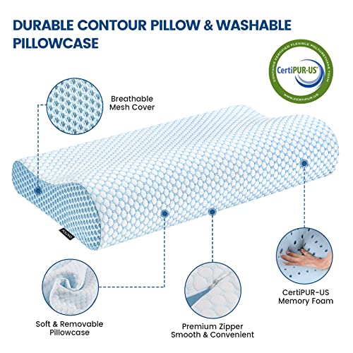 Ergonomic Memory Foam Contour Pillow - Neck Support