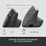 Logitech Lift Vertical Ergonomic Wireless Mouse - Graphite