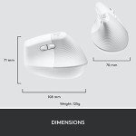 Logitech Lift Vertical Ergonomic Wireless Mouse - Off White