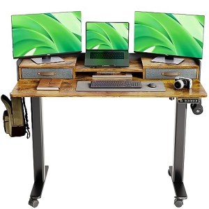Claiks Adjustable Electric Standing Desk with Drawers