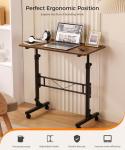 Adjustable Mobile Standing Desk with Wheels