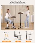 Adjustable Mobile Standing Desk with Wheels
