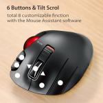 ELECOM Left-Handed Wireless Ergonomic Trackball Mouse