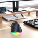 Left-Handed Ergonomic Wireless Vertical Mouse with RGB