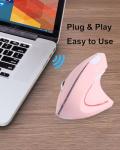 Pink Left-Handed Ergonomic Wireless Vertical Mouse