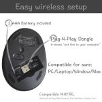 Urby Left Handed Mouse Wireless, Ergonomic, Vertical. Also As Left Handed Gaming Mouse. Compatible with Windows/macOS/iPadOS, Laptop, PC. [Battery Included] (Black)