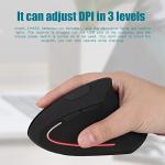 Left-Handed Ergonomic Vertical Mouse with Adjustable DPI