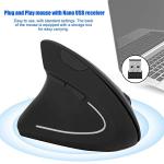Left-Handed Ergonomic Vertical Mouse with Adjustable DPI