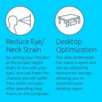 Kensington SmartFit Adjustable Monitor Stand, Black