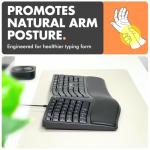 Wired Ergonomic Keyboard with Wrist Rest & 110 Keys
