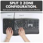 Wired Ergonomic Keyboard with Wrist Rest & 110 Keys