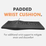 Wired Ergonomic Keyboard with Wrist Rest & 110 Keys
