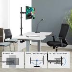 Adjustable Single Monitor Arm Desk Mount, Black