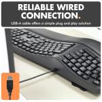 Wired Ergonomic Keyboard with Wrist Rest & 110 Keys