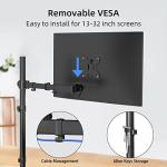 Adjustable Single Monitor Arm Desk Mount, Black