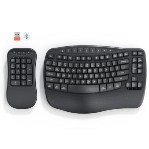 Ergonomic Wireless Keyboard with Separate Numeric Keypad
