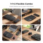Ergonomic Wireless Keyboard with Separate Numeric Keypad