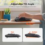 Ergonomic Wireless Keyboard with Separate Numeric Keypad
