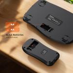 Ergonomic Wireless Keyboard with Separate Numeric Keypad