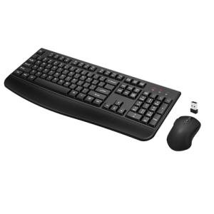 Wireless Keyboard and Mouse Set with Palm Rest