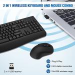 Wireless Keyboard and Mouse Set with Palm Rest