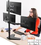 Height Adjustable Triple Monitor Desk Stand