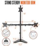 Height Adjustable Triple Monitor Desk Stand