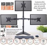 Height Adjustable Triple Monitor Desk Stand