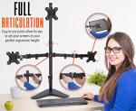 Height Adjustable Triple Monitor Desk Stand