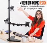 Height Adjustable Triple Monitor Desk Stand