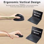 SUNGI Left-Handed Ergonomic Vertical Wireless Mouse