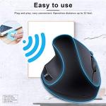 SUNGI Left-Handed Ergonomic Vertical Wireless Mouse