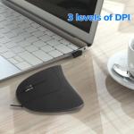 Left-Hand Vertical Ergonomic Mouse with USB Connection