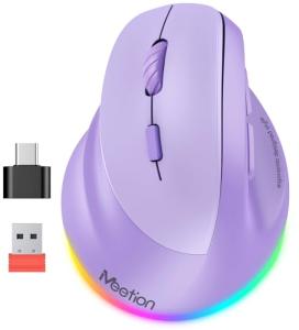 Left-Handed Ergonomic Wireless Vertical Mouse - Purple