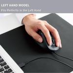 Left-Handed Wired Ergonomic USB Mouse - Silent Click