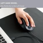 Left-Handed Ergonomic Wired USB Mouse with Silent Click