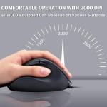 Left-Handed Ergonomic Wired USB Mouse with Silent Click