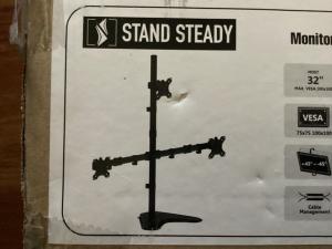 Height Adjustable Triple Monitor Desk Stand