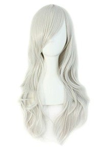 Long Silver Gray Curly Costume Wig - 28