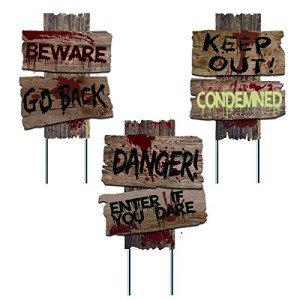 Scary Zombie & Vampire Yard Signs - 3 pack