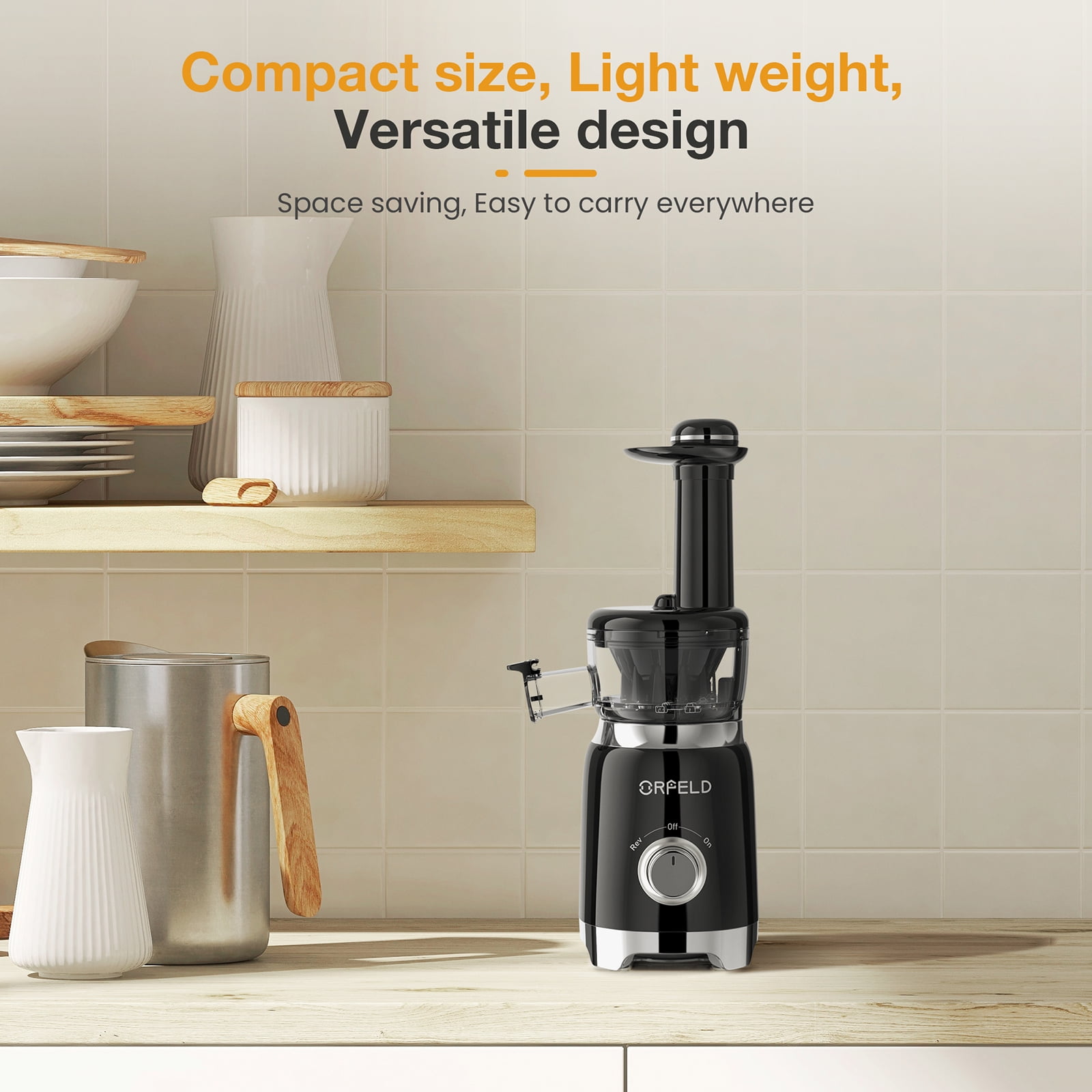 ORFELD Slow Masticating Juicer - Vegetable Fruit Extractor