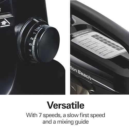 Hamilton Beach 63391 Stand Mixer, Stainless Steel, Black